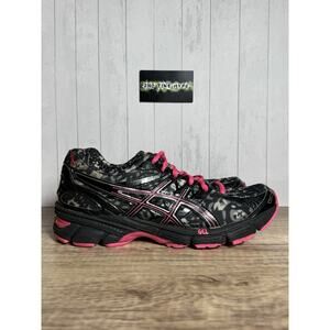 Asics Duomax Gel Limited Edition Black Pink Camo Breast Cancer Running Sz 6.5W